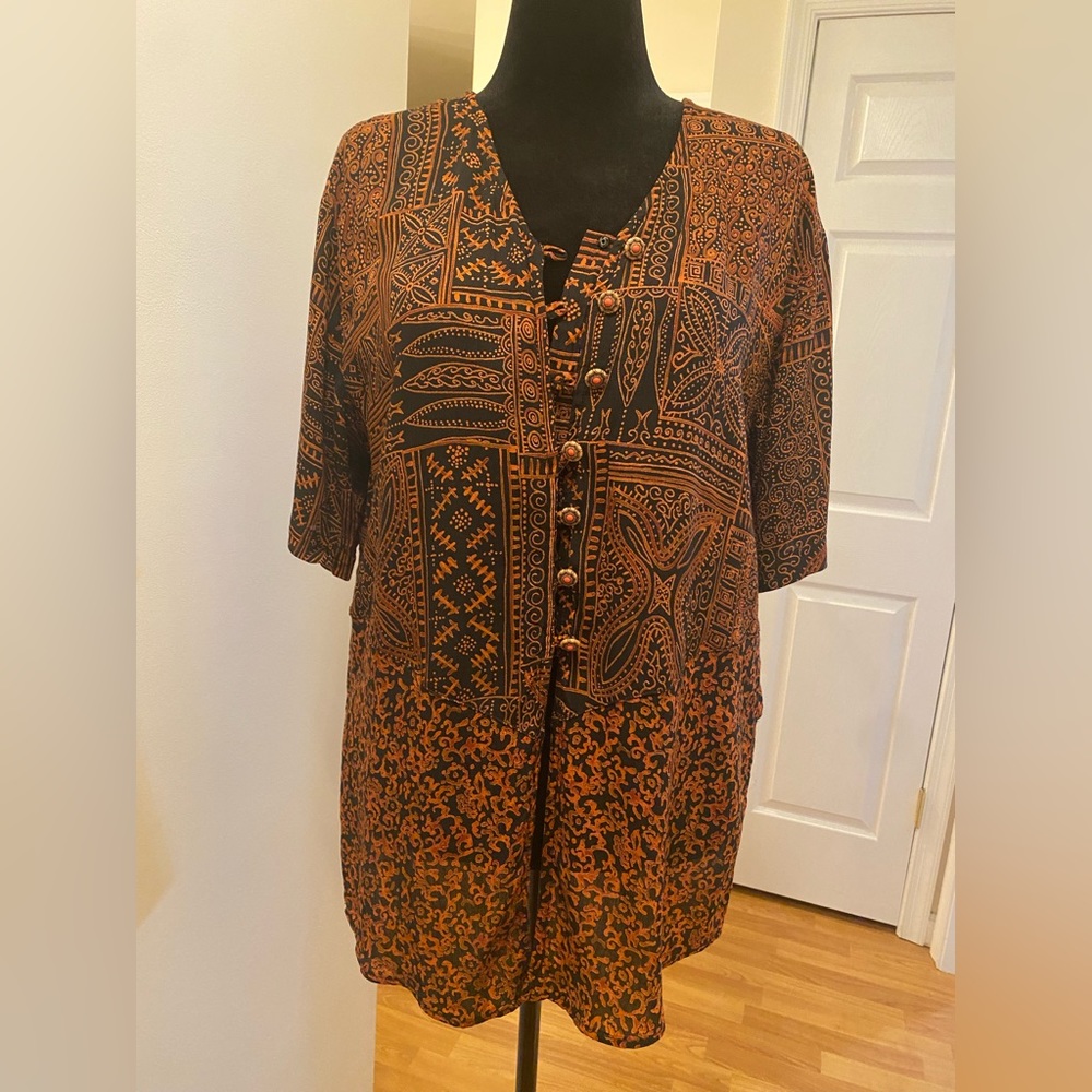 Vintage Carole Little Print Shirt